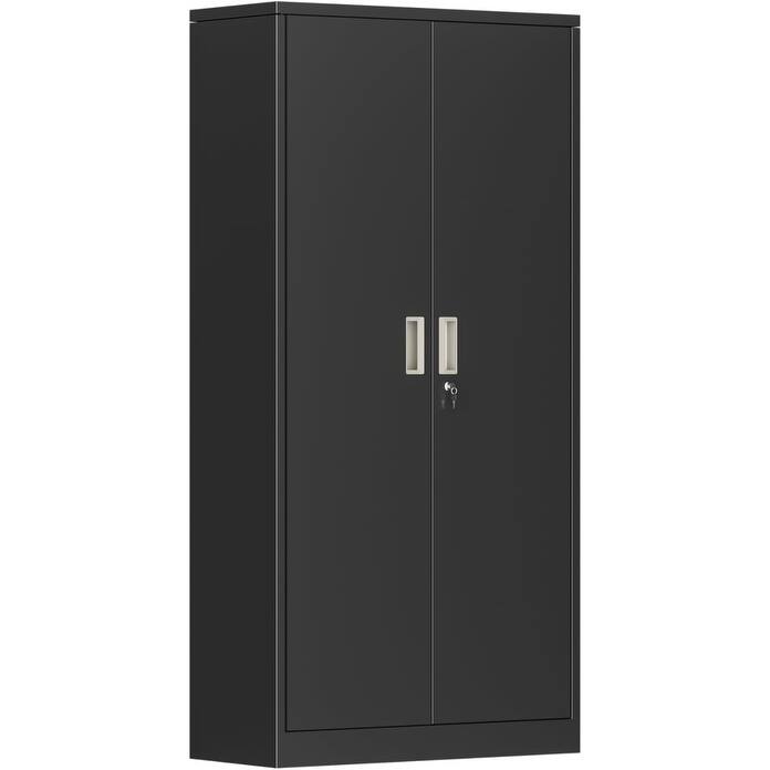 72" Tall Metal Garage Storage Locking with Pegboard and